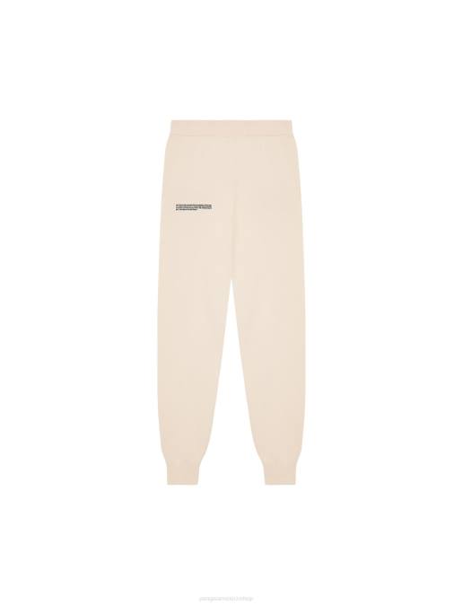 mujer pantalones de chándal de punto de algodón orgánico Pangaia arena ropa TDTH326