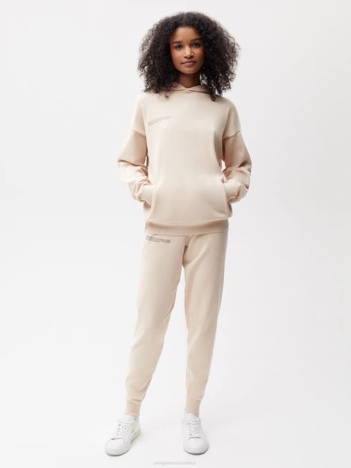 mujer pantalones de chándal de punto de algodón orgánico Pangaia arena ropa TDTH326