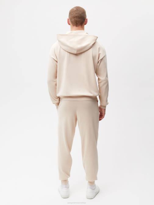 mujer pantalones de chándal de punto de algodón orgánico Pangaia arena ropa TDTH326