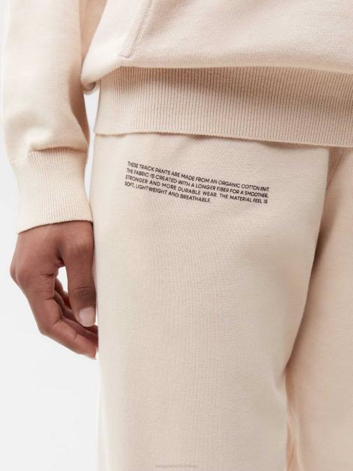 mujer pantalones de chándal de punto de algodón orgánico Pangaia arena ropa TDTH326