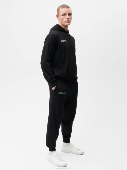 mujer pantalones de chándal de punto de algodón orgánico Pangaia negro ropa TDTH336