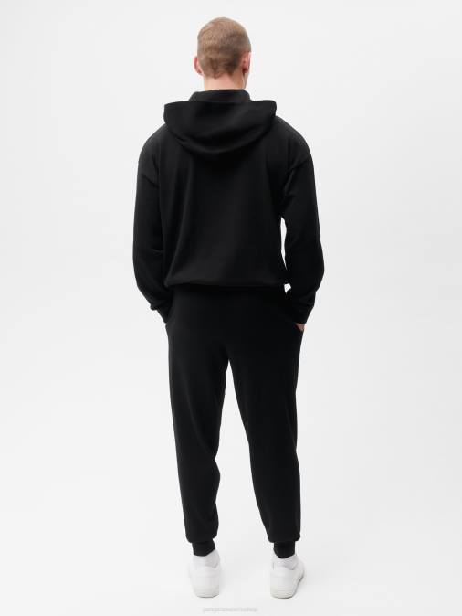 mujer pantalones de chándal de punto de algodón orgánico Pangaia negro ropa TDTH336