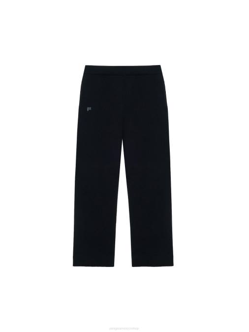 mujer pantalones de chándal sueltos de cachemira reciclada Pangaia negro ropa TDTH349