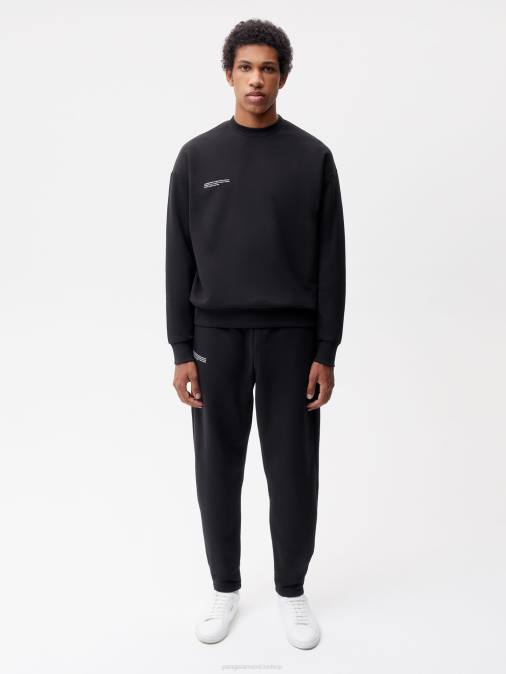mujer pantalones de chándal tapered de algodón reciclado Pangaia negro ropa TDTH345