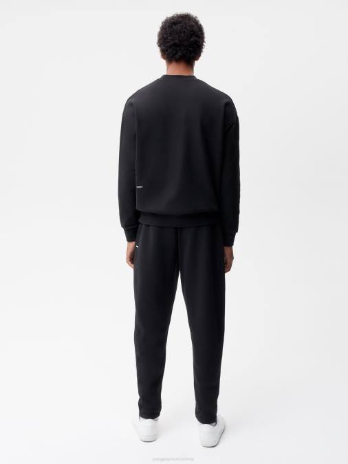 mujer pantalones de chándal tapered de algodón reciclado Pangaia negro ropa TDTH345