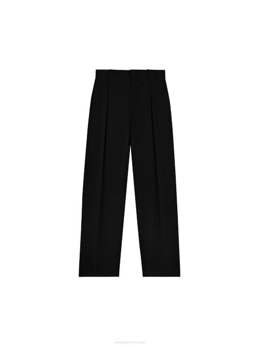 mujer pantalones de vestir de algodón orgánico Pangaia negro ropa TDTH376