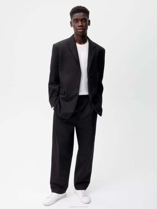 mujer pantalones de vestir de algodón orgánico Pangaia negro ropa TDTH376