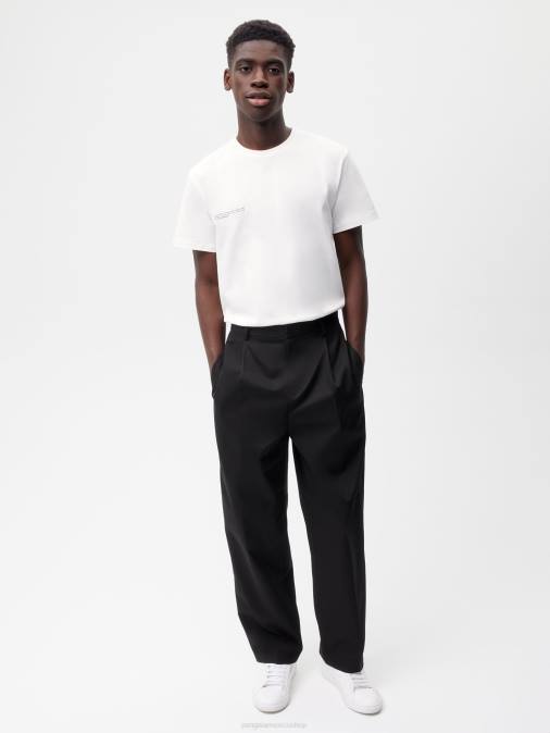 mujer pantalones de vestir de algodón orgánico Pangaia negro ropa TDTH376