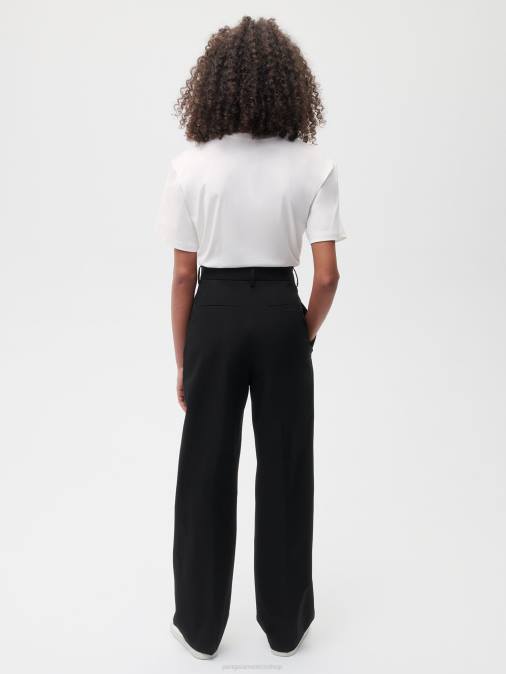 mujer pantalones de vestir de algodón orgánico Pangaia negro ropa TDTH376