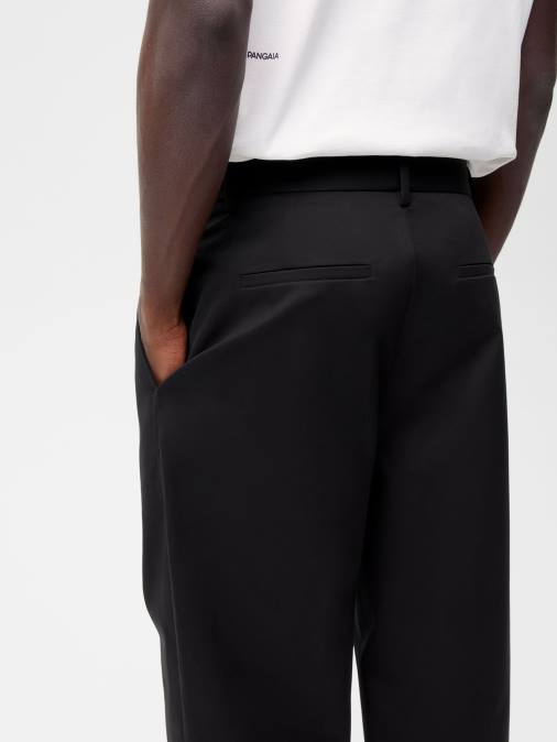mujer pantalones de vestir de algodón orgánico Pangaia negro ropa TDTH376