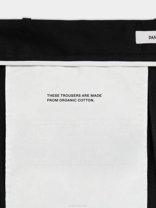 mujer pantalones de vestir de algodón orgánico Pangaia negro ropa TDTH376
