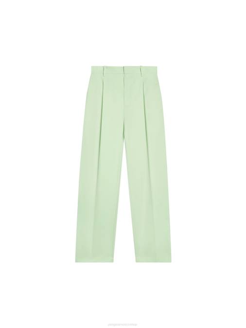 mujer pantalones de vestir de algodón orgánico Pangaia pistacho ropa TDTH380