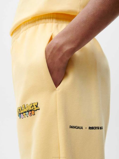 mujer pantalones deportivos x roberto lugo 365 Pangaia botón de oro amarillo ropa TDTH358