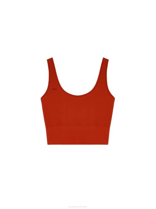 mujer movimiento x camiseta sin mangas Pangaia rojo jaspe ropa TDTH423