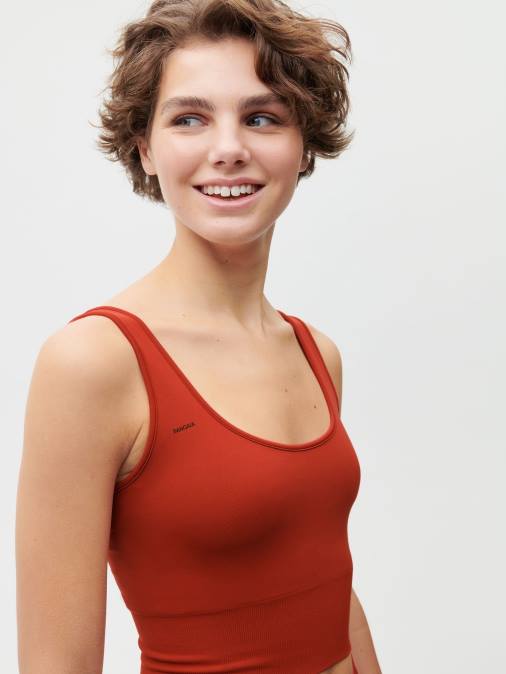 mujer movimiento x camiseta sin mangas Pangaia rojo jaspe ropa TDTH423