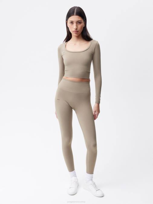 mujer polainas de movimiento Pangaia gris pardo ropa TDTH406
