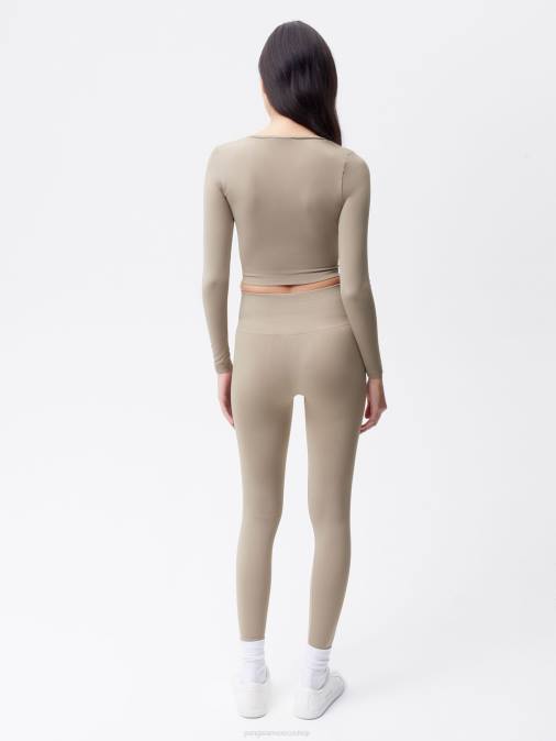 mujer polainas de movimiento Pangaia gris pardo ropa TDTH406