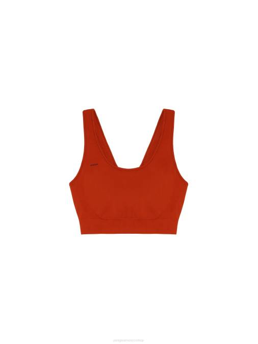 mujer sujetador deportivo motion x Pangaia rojo jaspe ropa TDTH422