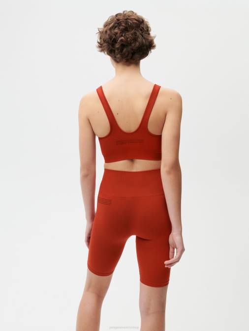 mujer sujetador deportivo motion x Pangaia rojo jaspe ropa TDTH422
