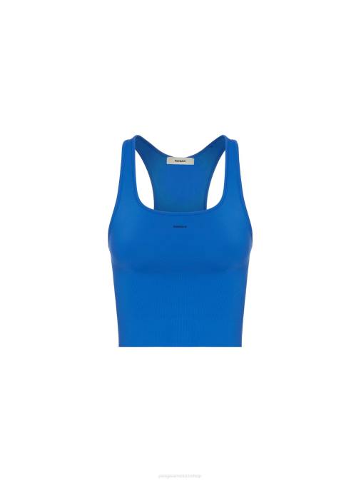 mujer top sin mangas de canalé Pangaia azul cobalto ropa TDTH127