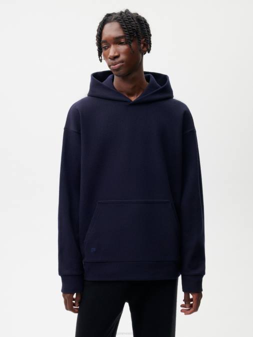 mujer Sudadera con capucha de jersey de lana reciclada - azul marino oscuro Pangaia Azul marino ropa TDTH60