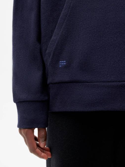 mujer Sudadera con capucha de jersey de lana reciclada - azul marino oscuro Pangaia Azul marino ropa TDTH60