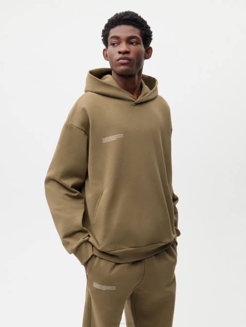 mujer en conversión sudadera con capucha de algodón Pangaia marrón carbón ropa TDTH49