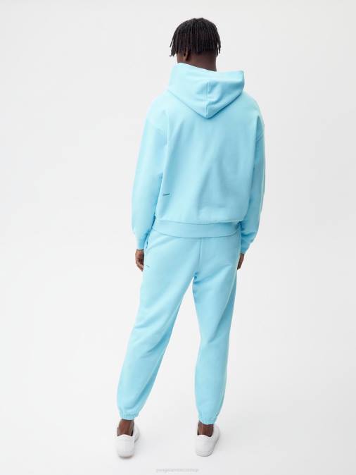 mujer sudadera con capucha de la firma Pangaia azul celeste ropa TDTH47