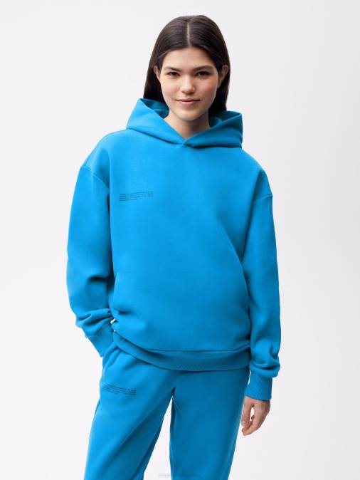 mujer sudadera con capucha de la firma Pangaia azul cerúleo ropa TDTH36