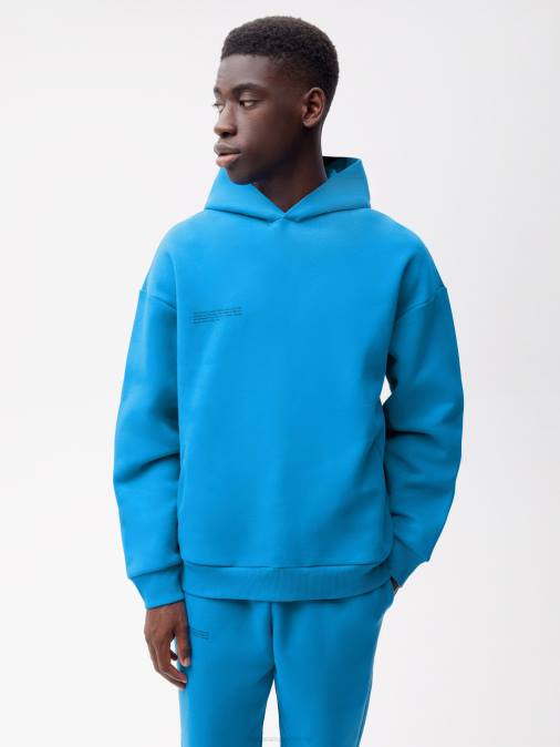 mujer sudadera con capucha de la firma Pangaia azul cerúleo ropa TDTH36