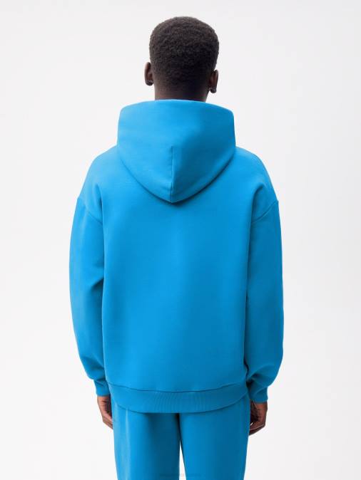 mujer sudadera con capucha de la firma Pangaia azul cerúleo ropa TDTH36