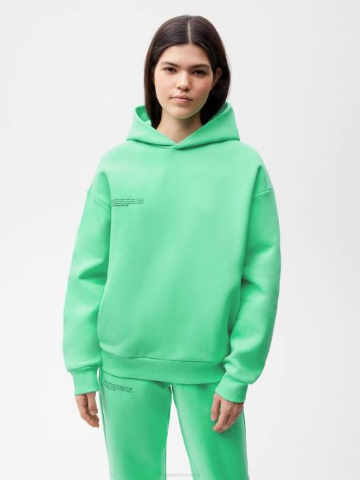 mujer sudadera con capucha de la firma Pangaia menta verde ropa TDTH37