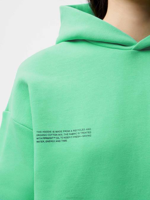mujer sudadera con capucha de la firma Pangaia menta verde ropa TDTH37