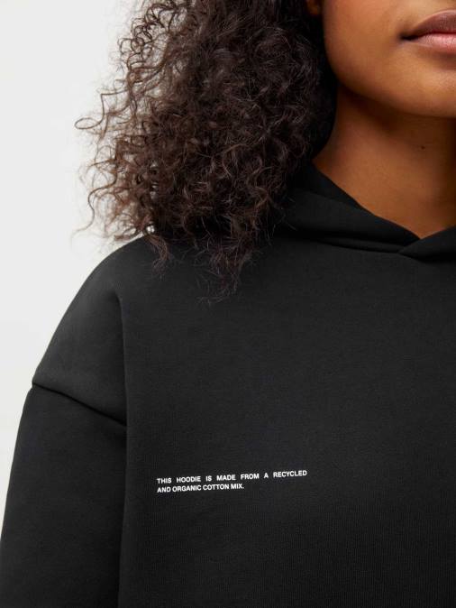 mujer sudadera con capucha de la firma Pangaia negro ropa TDTH38