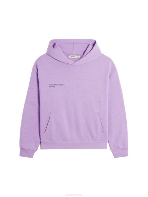 mujer sudadera con capucha de la firma Pangaia orquídea púrpura ropa TDTH22