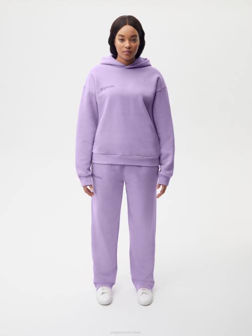 mujer sudadera con capucha de la firma Pangaia orquídea púrpura ropa TDTH22