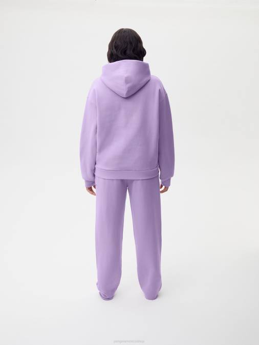 mujer sudadera con capucha de la firma Pangaia orquídea púrpura ropa TDTH22