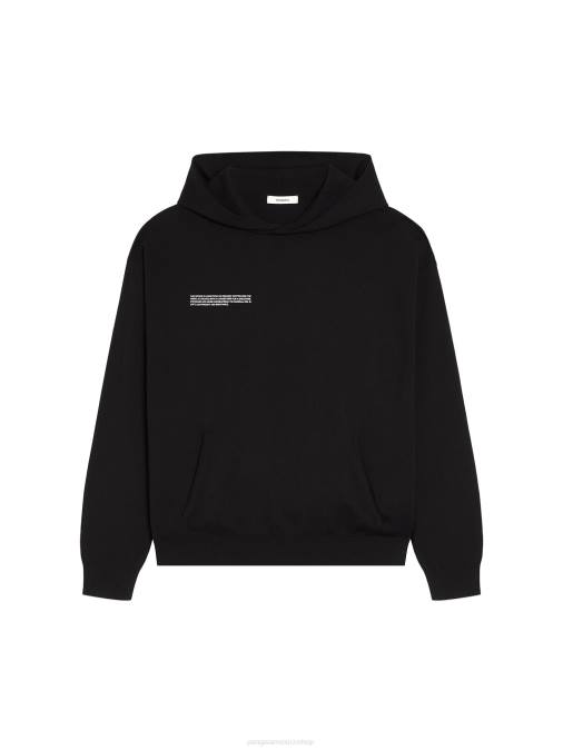 mujer sudadera con capucha de punto de algodón orgánico Pangaia negro ropa TDTH53