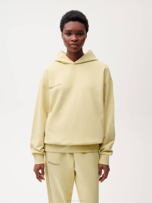 mujer sudadera con capucha de tinte alimentario Pangaia verde matcha ropa TDTH69
