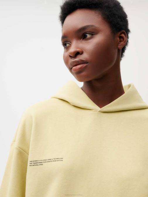 mujer sudadera con capucha de tinte alimentario Pangaia verde matcha ropa TDTH69