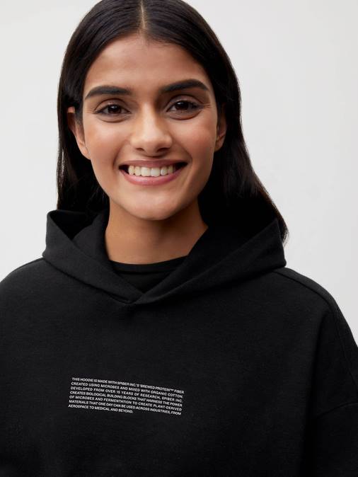 mujer sudadera con capucha lab nxt gen Pangaia negro ropa TDTH13
