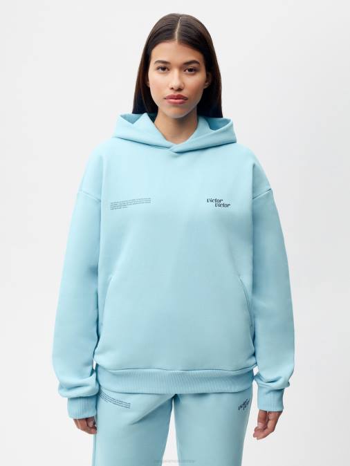 mujer sudadera con capucha victor x victor Pangaia azul celeste ropa TDTH57