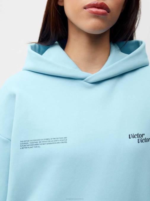 mujer sudadera con capucha victor x victor Pangaia azul celeste ropa TDTH57
