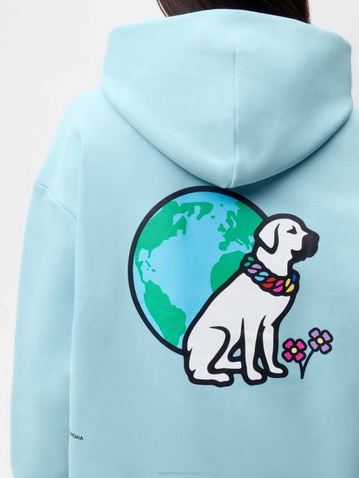 mujer sudadera con capucha victor x victor Pangaia azul celeste ropa TDTH57