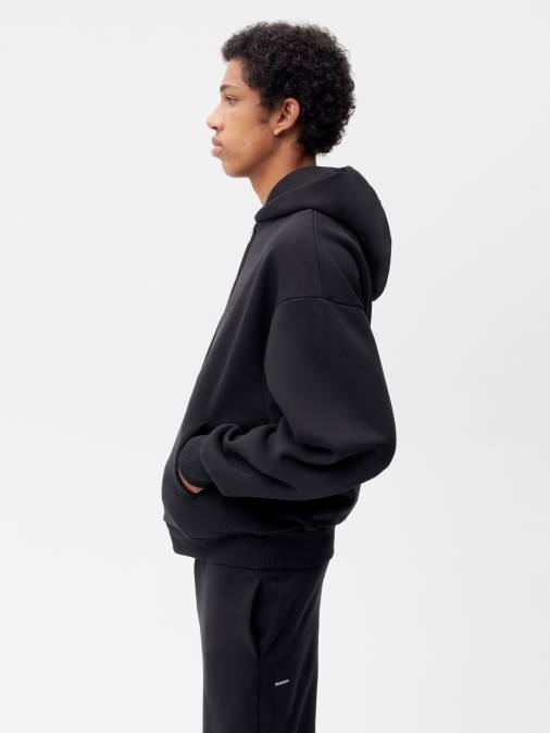 mujer sudadera con capucha y corte ancho Pangaia negro ropa TDTH59