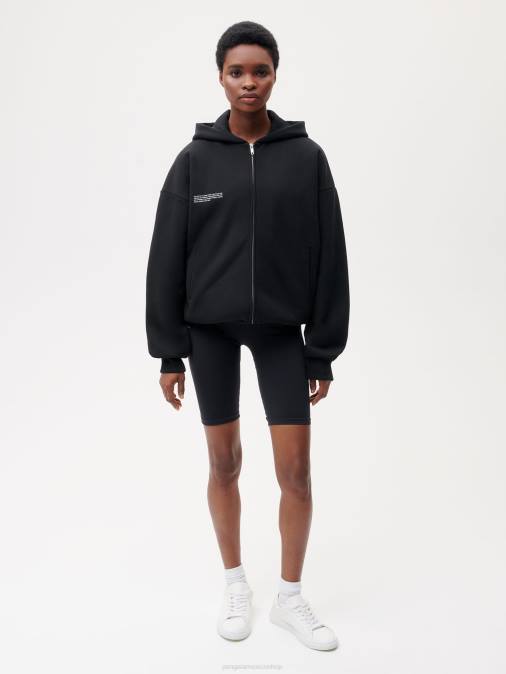 mujer sudadera con capucha y corte ancho Pangaia negro ropa TDTH59
