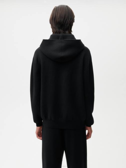 mujer sudadera con cremallera y cachemira reciclada Pangaia negro ropa TDTH44