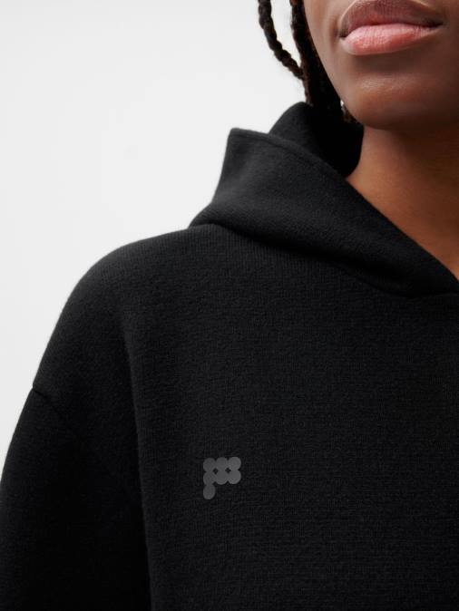mujer sudadera con cremallera y cachemira reciclada Pangaia negro ropa TDTH44