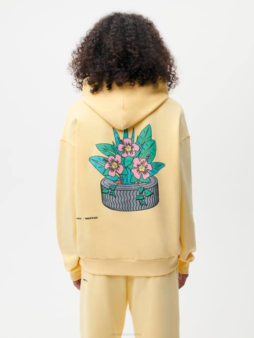 mujer sudadera x roberto lugo 365 Pangaia botón de oro amarillo ropa TDTH58