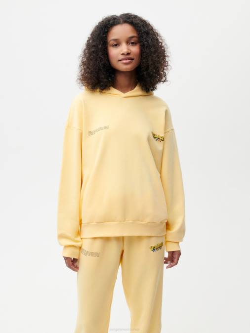 mujer sudadera x roberto lugo 365 Pangaia botón de oro amarillo ropa TDTH64